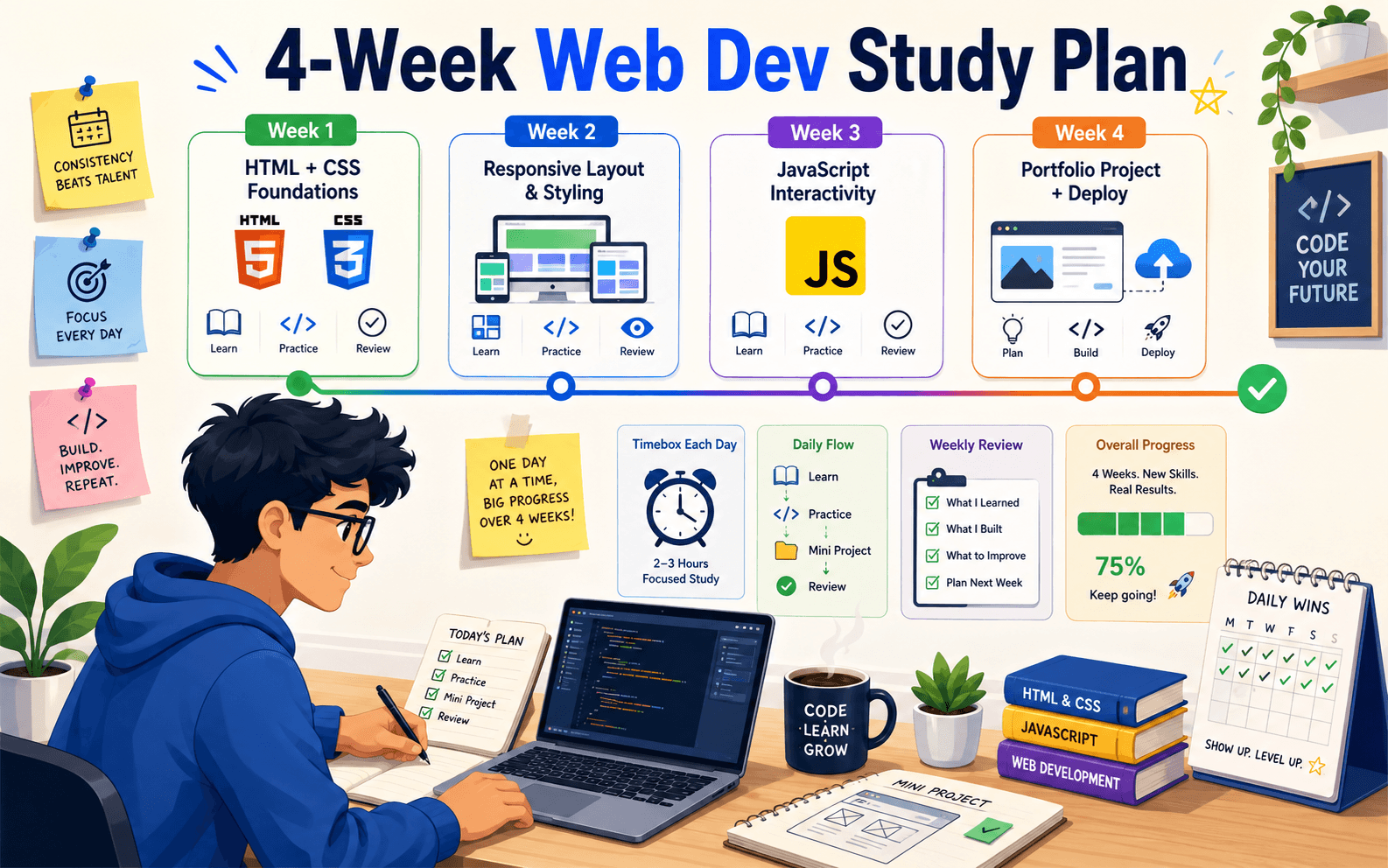 A Practical Weekly Study Plan for Aspiring Web Developers