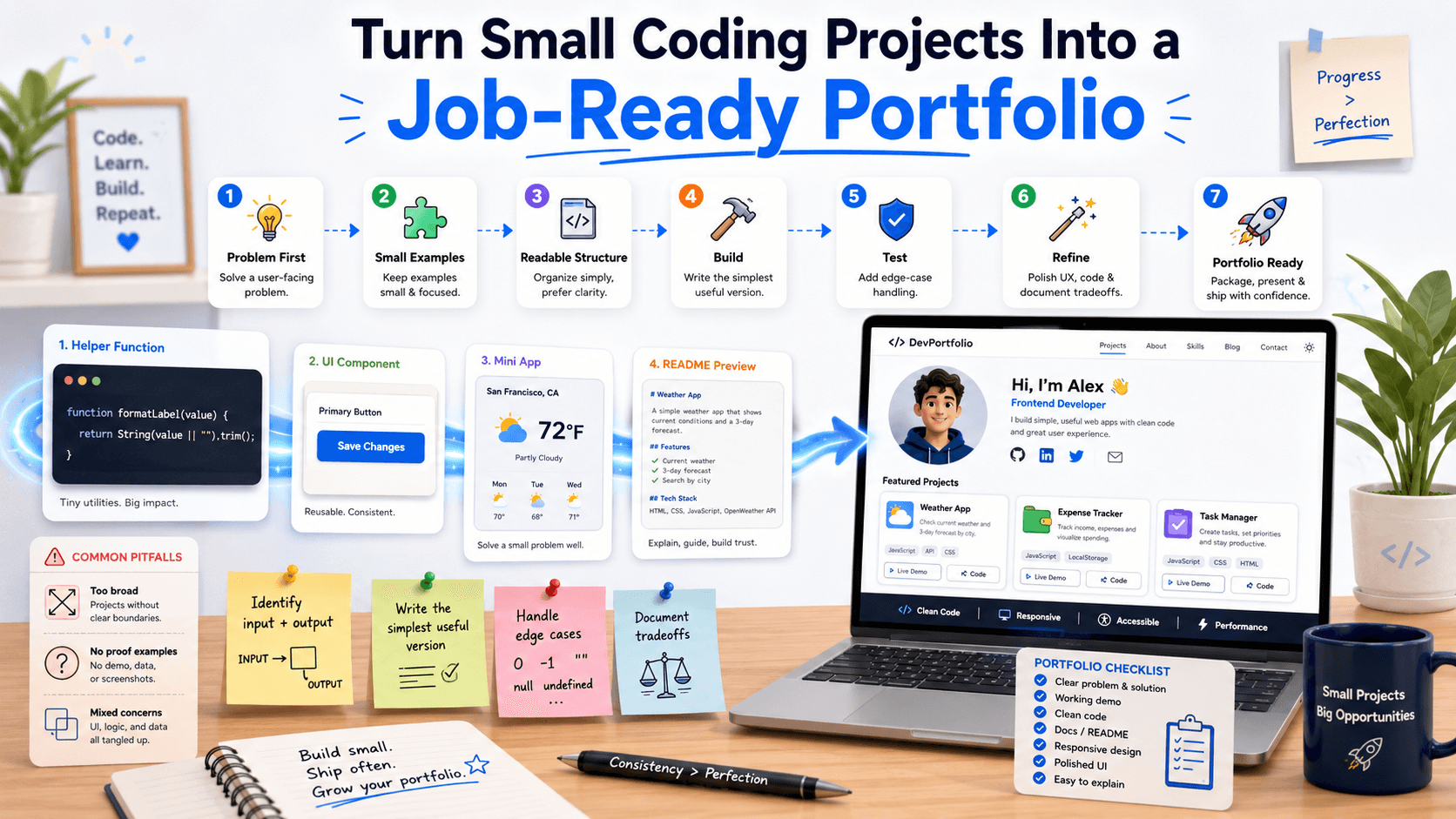 How to Turn Small Coding Projects into a Job-Ready Portfolio: A Practical Developer Guide