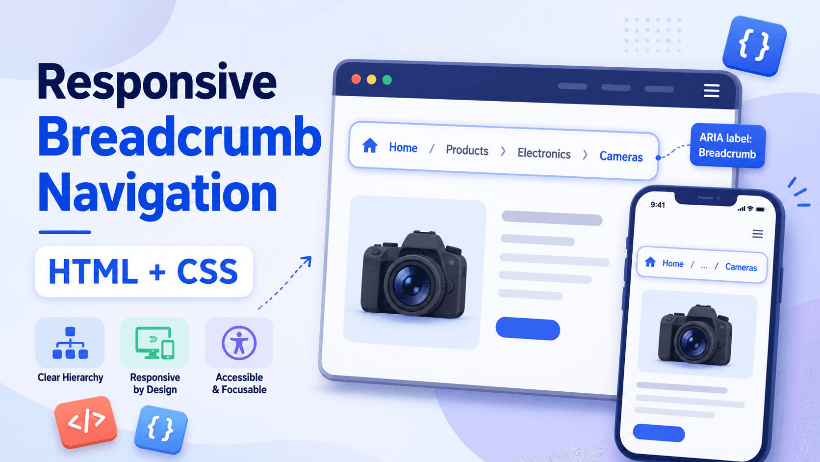 Responsive Breadcrumb Navigation with HTML, CSS & JavaScript
